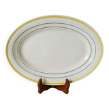 Oval dish with yellow borders st amand model "trouville", 1960