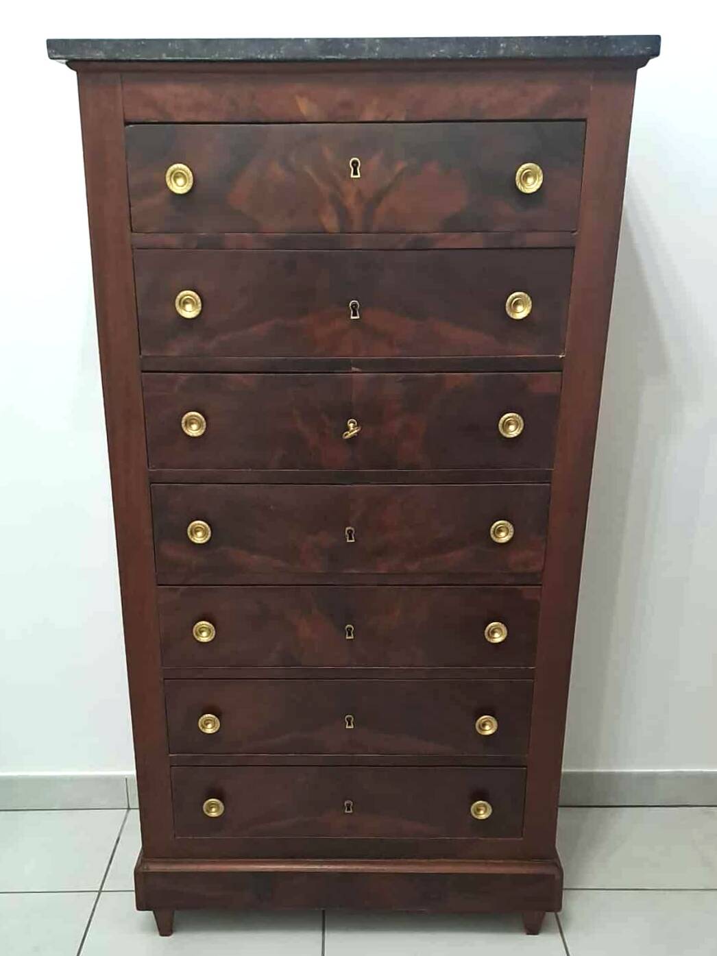 Semainier acajou Empire Restauration