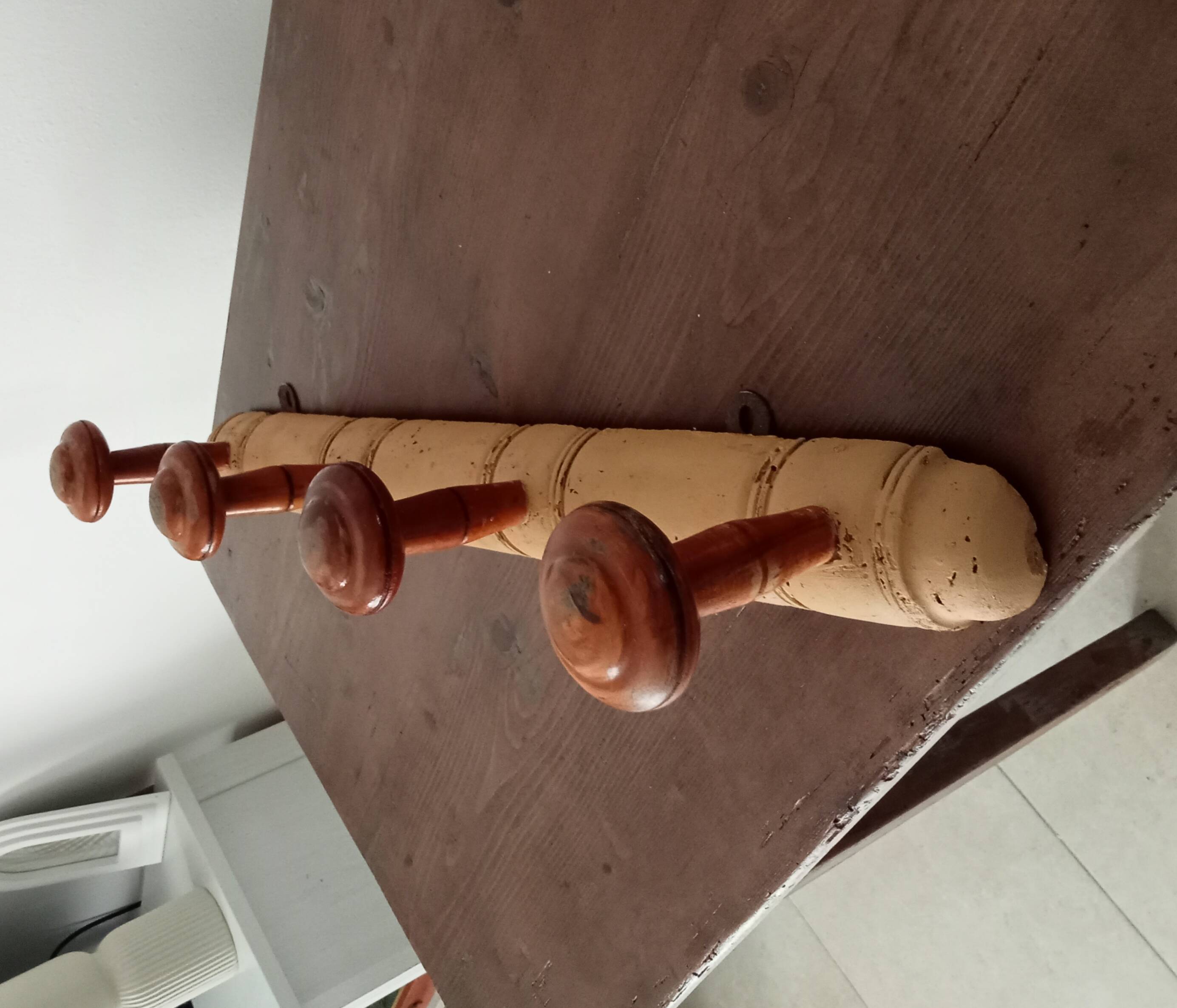Antique wall coat rack from the 40s/50s