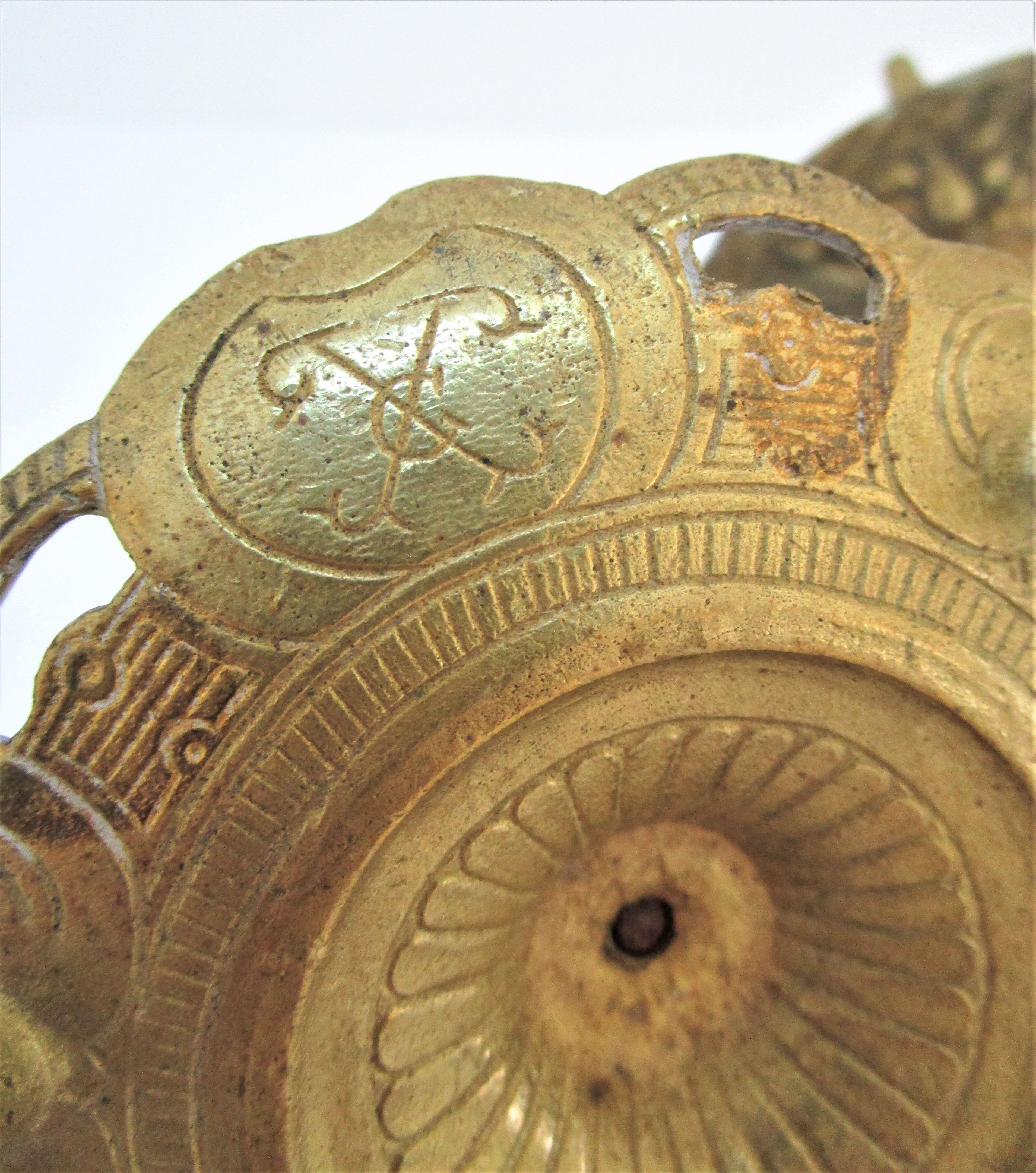 Pair of candle holders gilded bronze patinated vegetal decoration early twentieth century