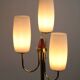 Brass & Teak Three-Light Candelabra Floor Lamp — Scandinavia, 1940s/1950s