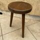 Tripod wooden stool vintage design 1960