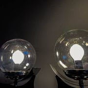 Pair of metal and blown glass wall lights, Italy 1970s, in excellent condition.