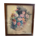 Watercolor of flowers on paper