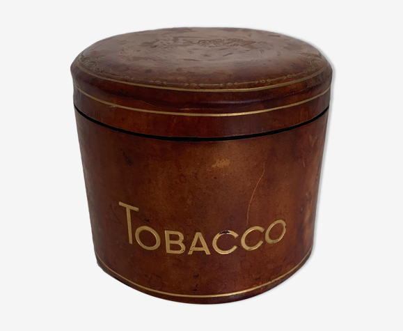 Porte-cigarettes vintage 1960 cuir céramique Italie - 9 x 10 cm