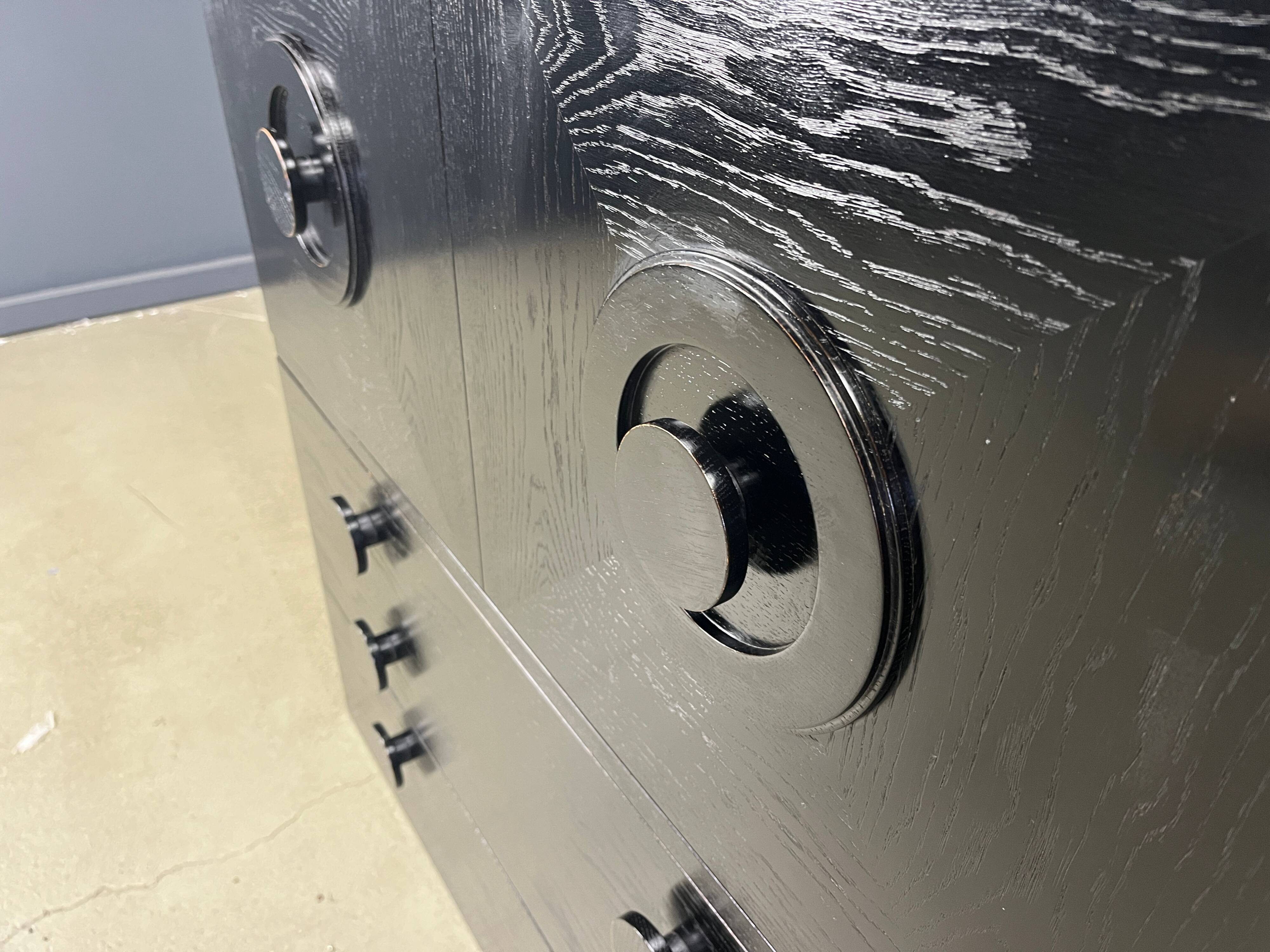 Black brutalist bar cabinet, 1970s
