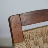 Pair of children's armchairs in rope, attributed to Audoux Minet.