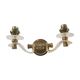 Wall lamp double year 1950 art deco style in plexi and brass