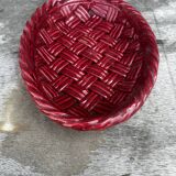 Corbeille, Vide Poche en céramique Tressée Vallauris années 50 L28cm/P20cm