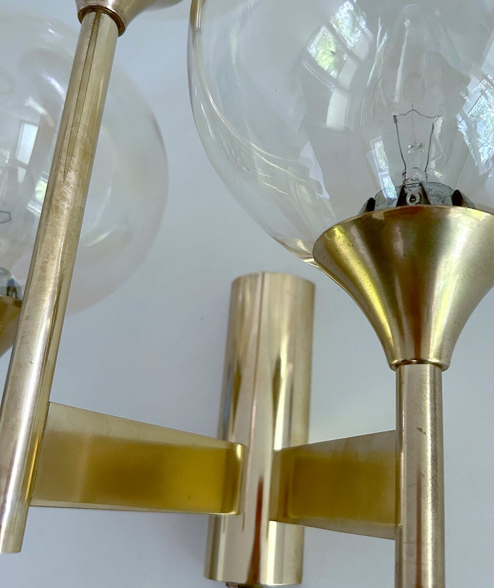 Large vintage glass sconce from Sciolari