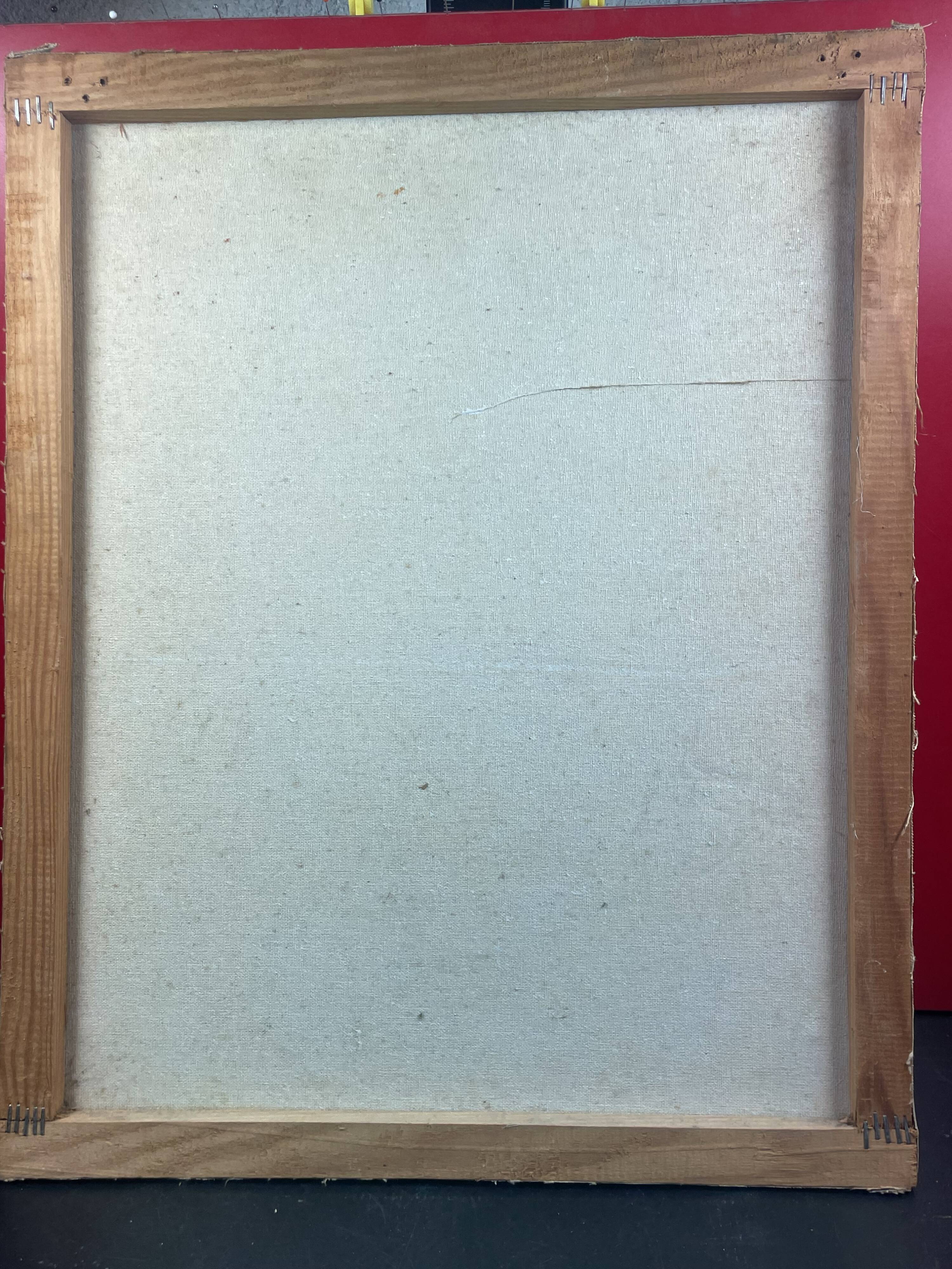 Oil on canvas, autumn lake landscape mountain lake