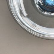 Set of 4 glasses cups on foot in bulled glass from Biot 1960