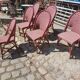 Lot of parisian french bistro chairs cane rattan & scoubidou
