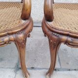 Pair of English armchairs sitting canne