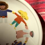 Children's dishes or birth gift Plate and bowl Utan gränser gustavsberg vintage design scan