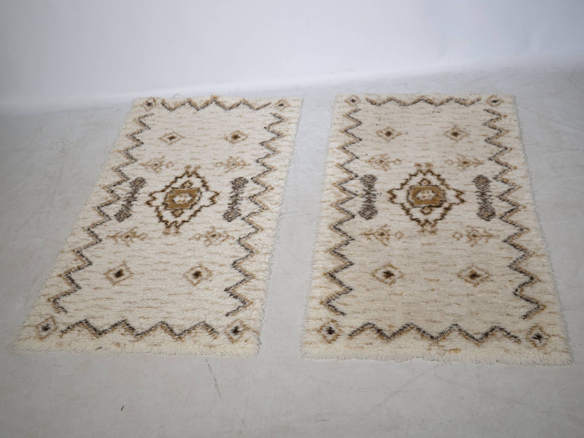 Set of 2 Moroccan Berber Wool Rugs, Mid-Century, 1960s