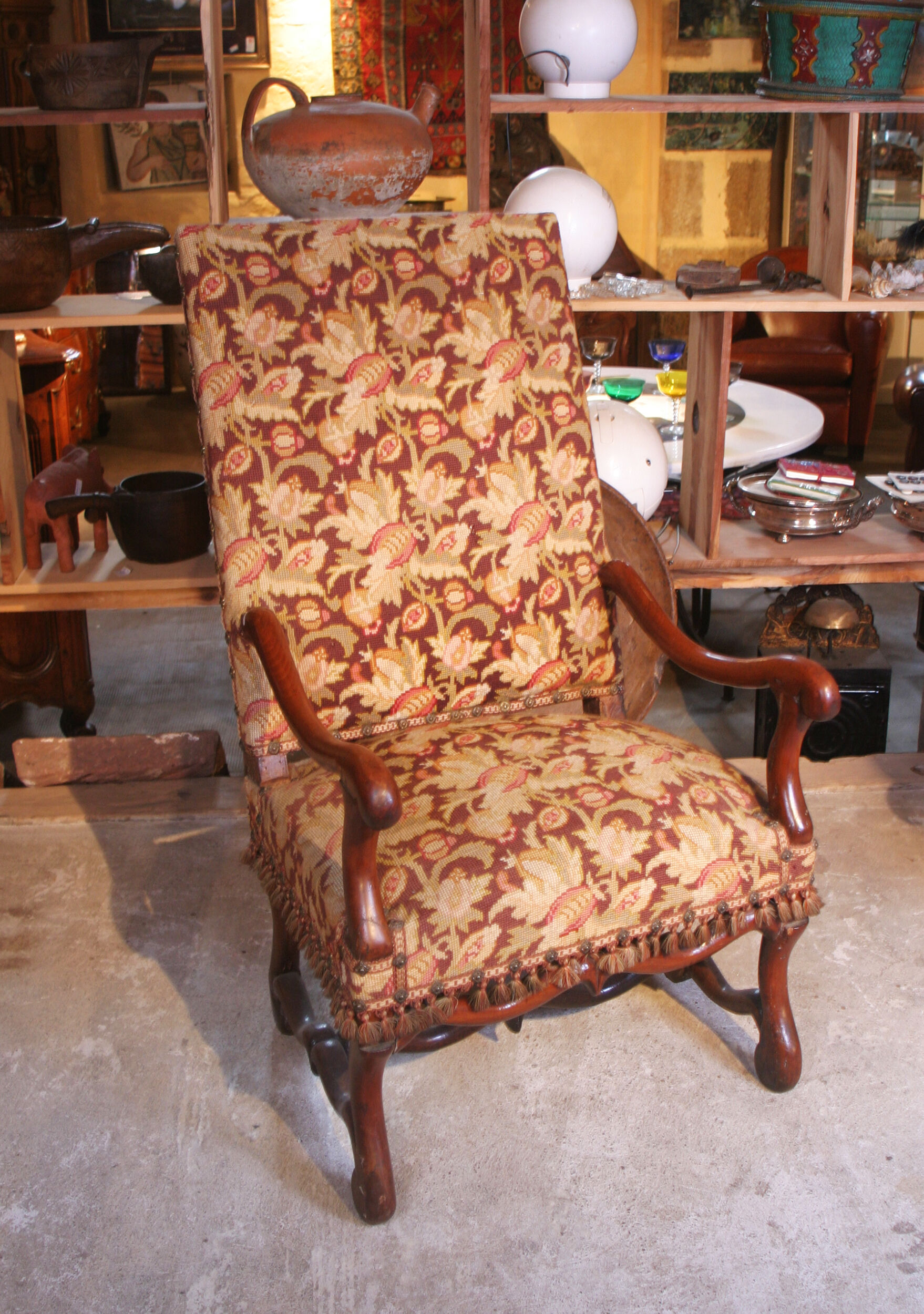 Two Louis XIII period armchairs