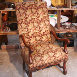 Two Louis XIII period armchairs