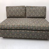 Low Tuxedo Two Seater Sofa On Wheels Mid Century Modern Settee 1960s Multicolour