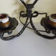 Real wrought iron wall sconce assembled and uns welded, porcelain and brass sleeves -1930/40
