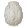Vase Art déco en verre pressé dépoli avec décor floral, probablement des années 40
