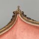 Louis XVI style canapé in carved wood and velvet, 20th century