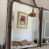 Miroir triptyque de barbier en verre biseauté, 1930