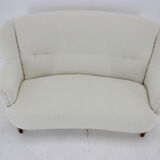 1940s 2-Seater Sofa in Sheepskin Fabric, Czechoslovakia