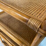 Rattan and cane shelf