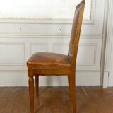 Set of 6 Art Deco carved walnut chairs, Circa 1920