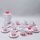 70s red polka dot porcelain coffee set