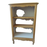 Petite bibliothèque de belle facture en bois brut finition cirée