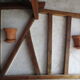 Duet of old flowerpots earthen terracotta