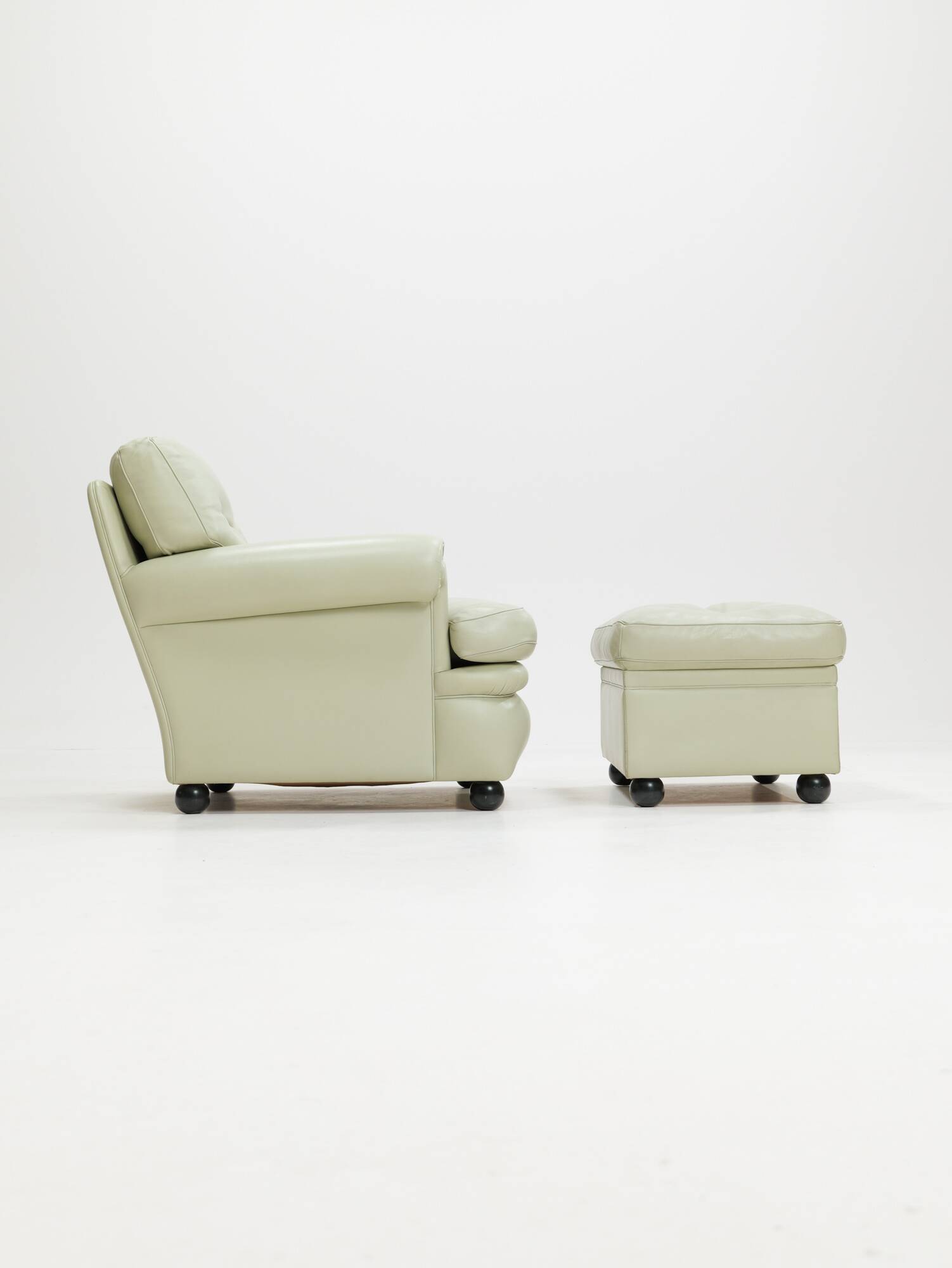 Poltrona Frau 'Dream B' armchair and ottoman, Italy, 1980s