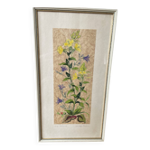 Painting on Japanese paper, herbarium style, 20 cm x 37 cm