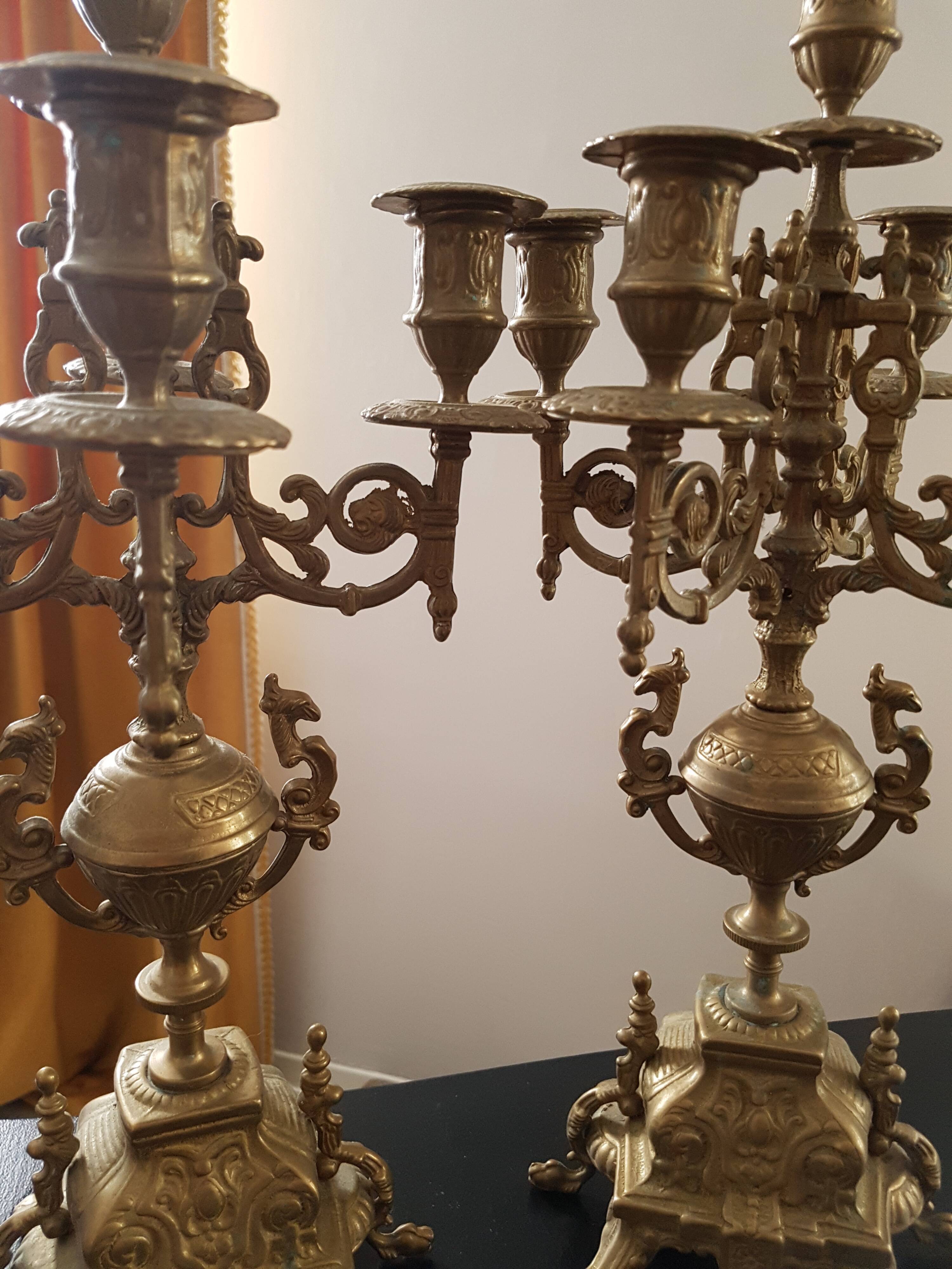 Pair of rock-style candelabras