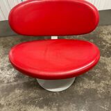 Sunset armchair by Christophe Pillet edited by Capellini in red leather