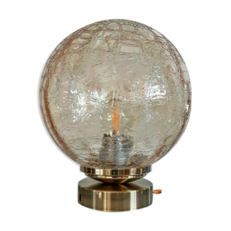 Vintage globe lamp in cracked glass