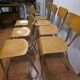7 vintage school chairs in chrome metal from the 1970s
