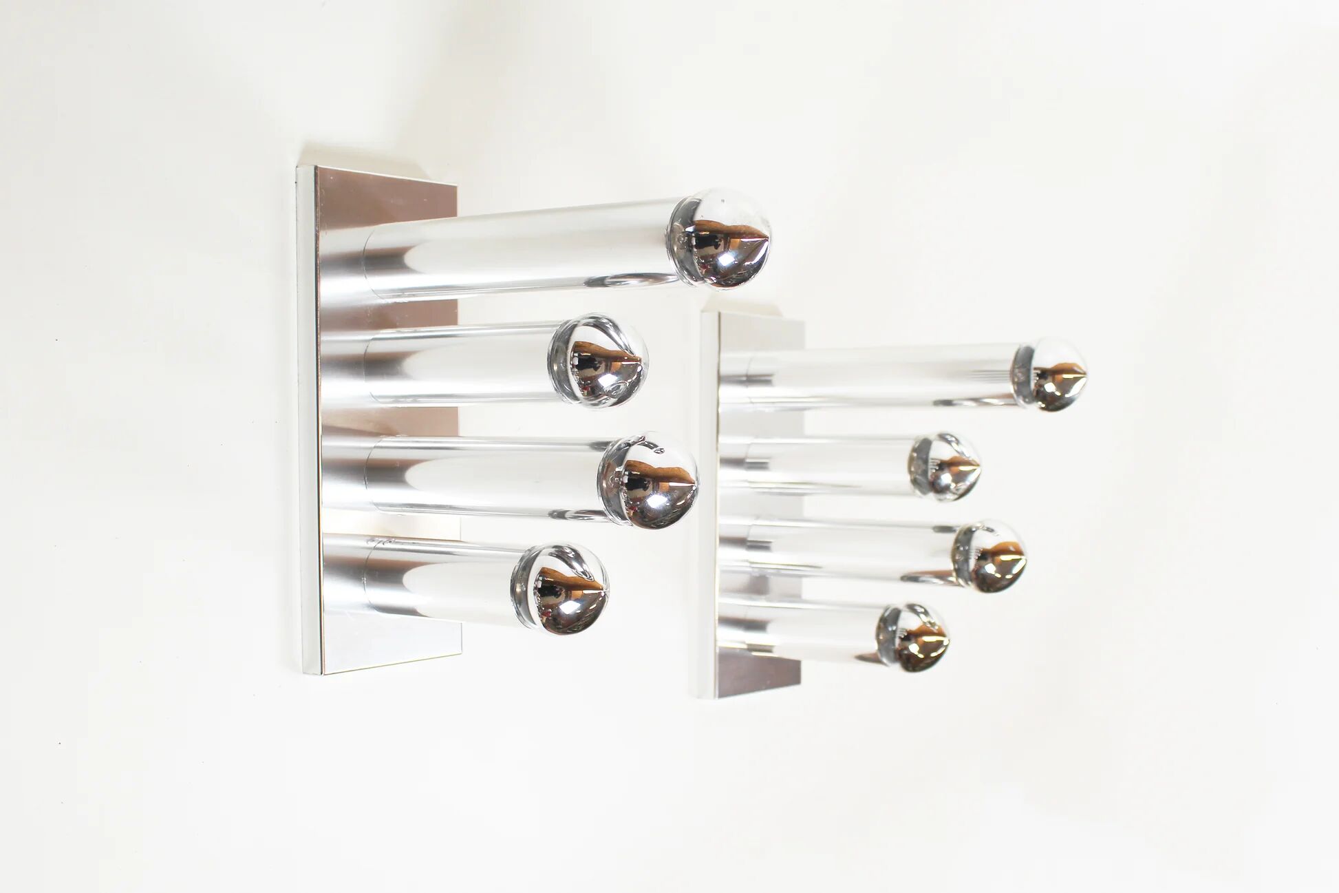 Set of polished wall lamps by Gaetano Sciolari