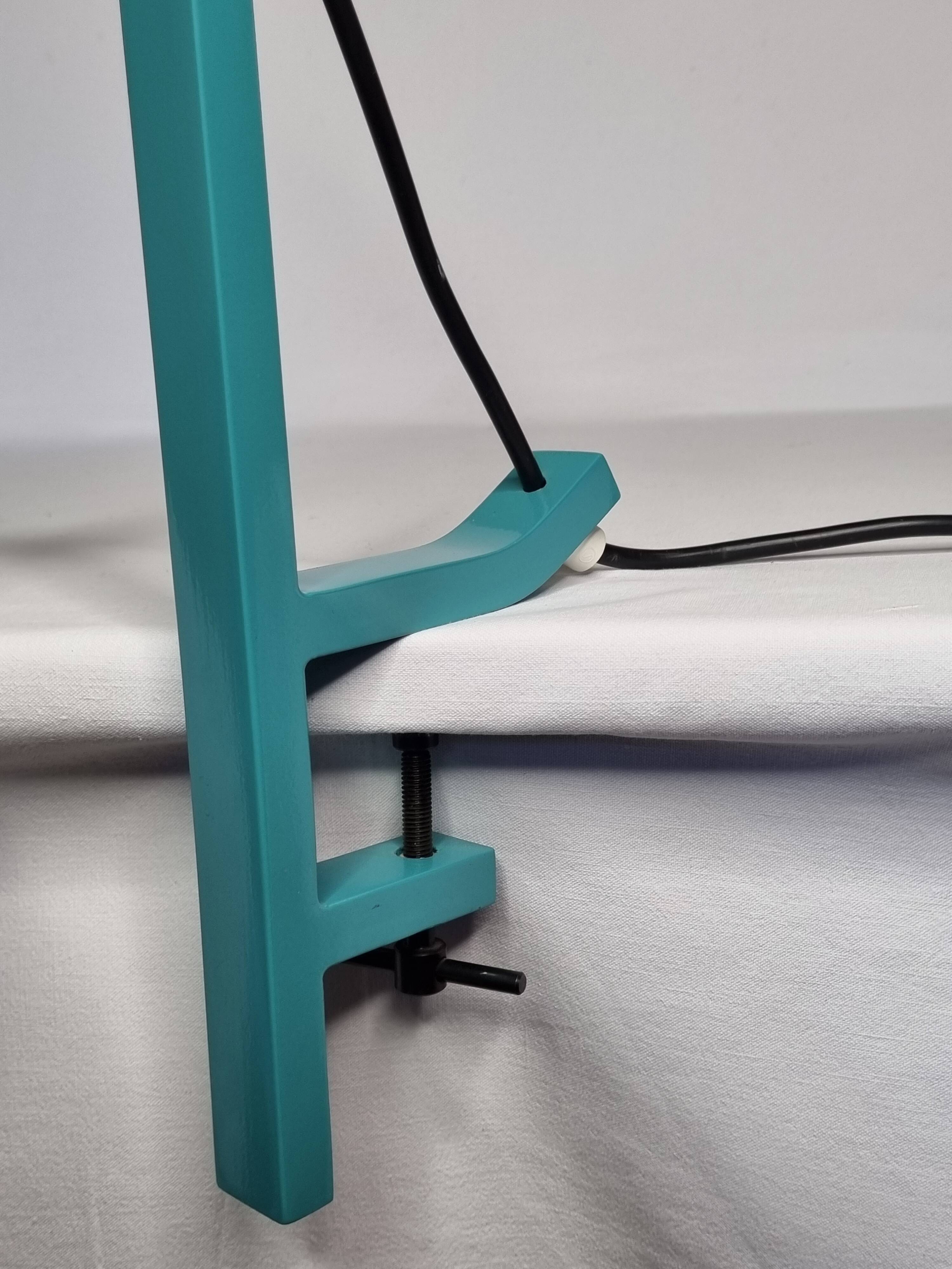 Designer desk lamp model O10 turquoise blue by Guillaume Delvigne for Specimen Editions