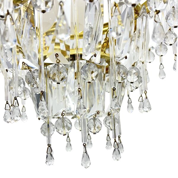 Chandelier en cristal vintage Lustry Kamenický Šenov, Tchécoslovaquie années 1970