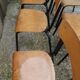 6 chaises d'école en métal noir et bois