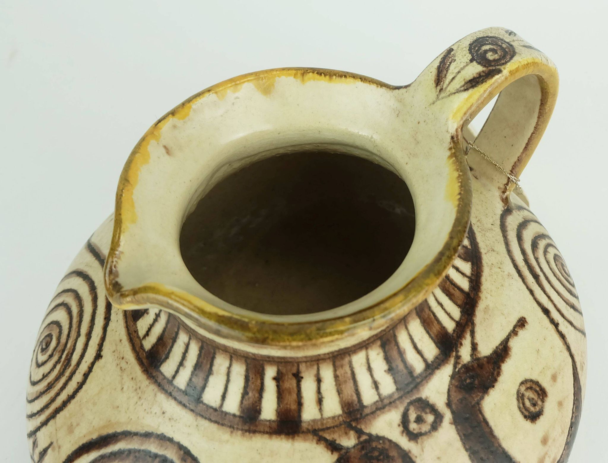 Italian mid century ceramic vase jug signed vitali handmade 1970s