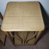 Rattan bedside tables