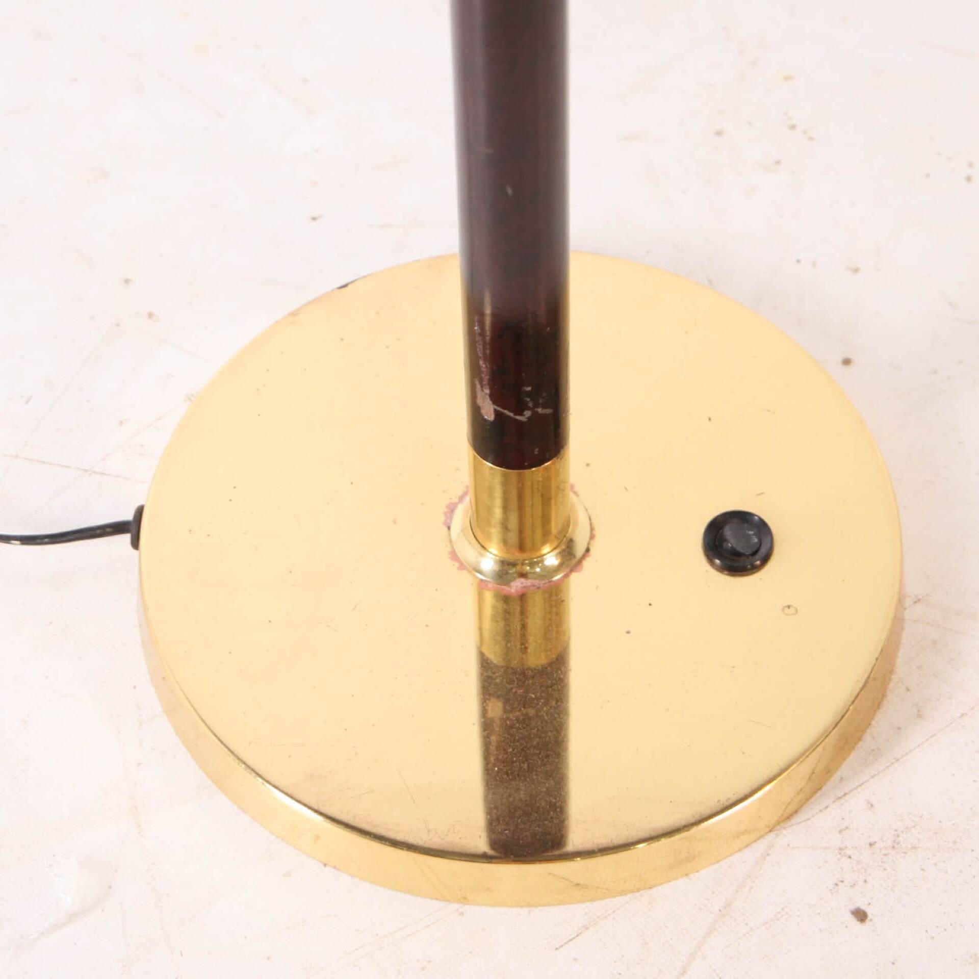 Brass and wood lamps