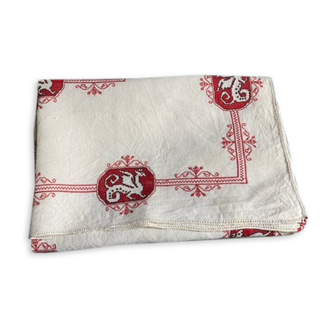 Vintage embroidered tea tablecloth