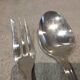 Silver-plated metal stew fork and spoon by Christofle silversmith Atlas