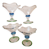 Set of 4 vintage glass ice cream bowls.