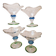 Set of 4 vintage glass ice cream bowls.
